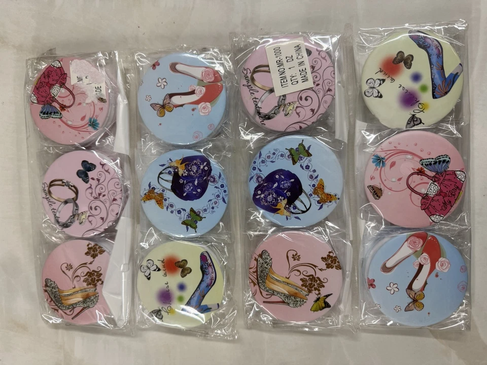 Elegant 12-Pack Compact Mirrors -2.76'' High hills & butterfly, Gifts or Parties - Image 2 of 2