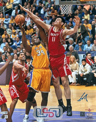 Photo Dédicacée De Yao Ming - Houston Rockets, 16x20 Pouces, Authentifiée USA SM/BAS