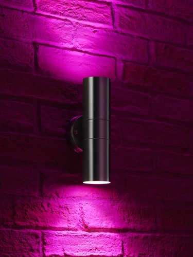 Auraglow Stainless Steel Double Up Down Outdoor LED Colour Changing Wall Light - Picture 2 of 12