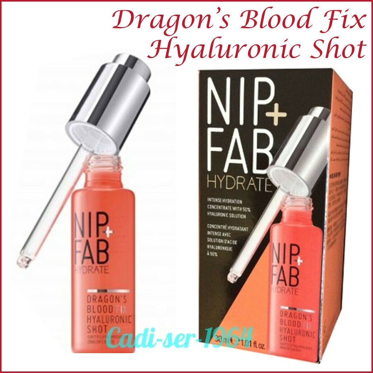 Nip + Fab Hydrate Dragon's Blood Hyaluronic Shot 30ml Face Serum Moisturiser NEW