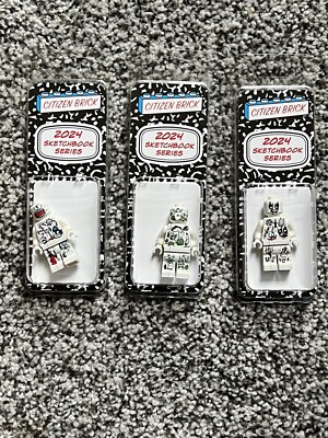 Citizen Brick SDCC Custom LEGO Minifig Sketchbook Series A, B, C New Complete