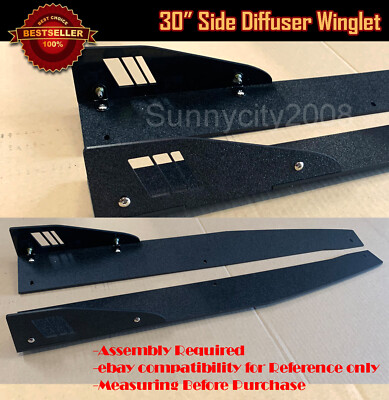 30'' Textured Black Side Skirt Splitter Winglet Wing Canard Diffuser For Mercedes