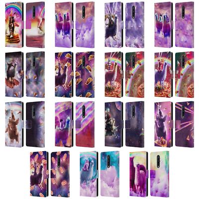 OFFICIAL RANDOM GALAXY SPACE LLAMA LEATHER BOOK WALLET CASE FOR ONEPLUS PHONES
