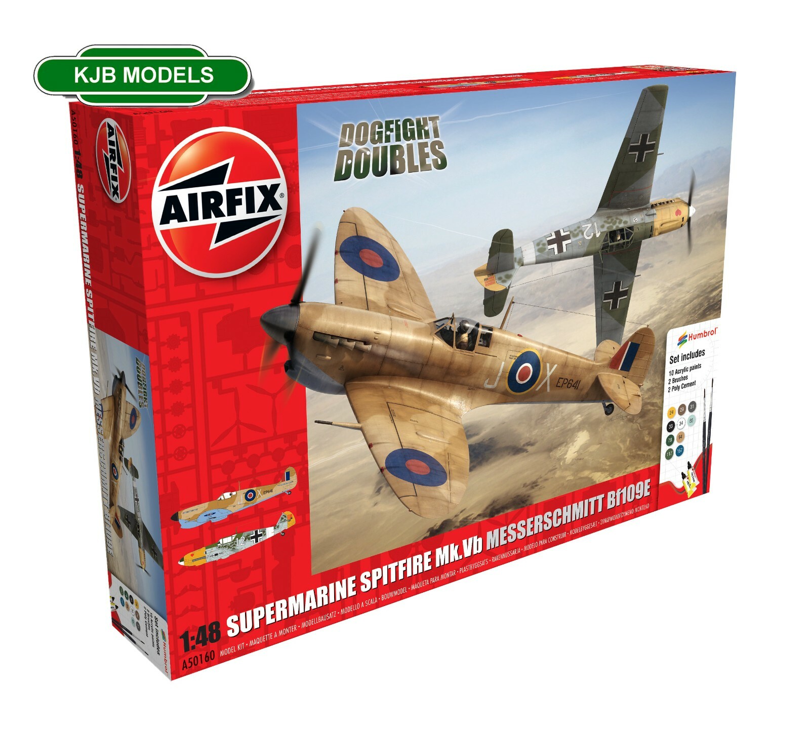 BNIB AIRFIX A50160 Spitfire Mk.Ia Messerschmitt Bf109E-4 Dogfight Double Set