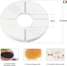 10 Filtri Per Fontana Gatti Vindox - Compatibili Con Fontane 1.85L E 2L/1.8L, Con Carbone Attivo E Resina - Foto 5