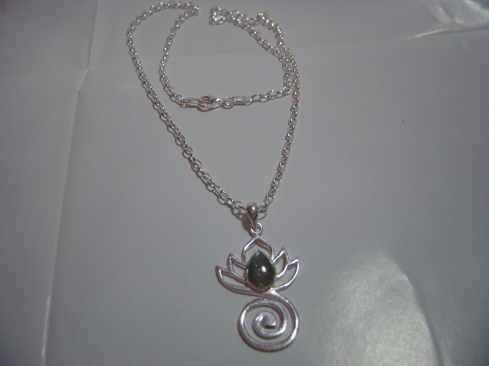 superb Solid Silver 20" belcher Chain & Unusual l… - image 3