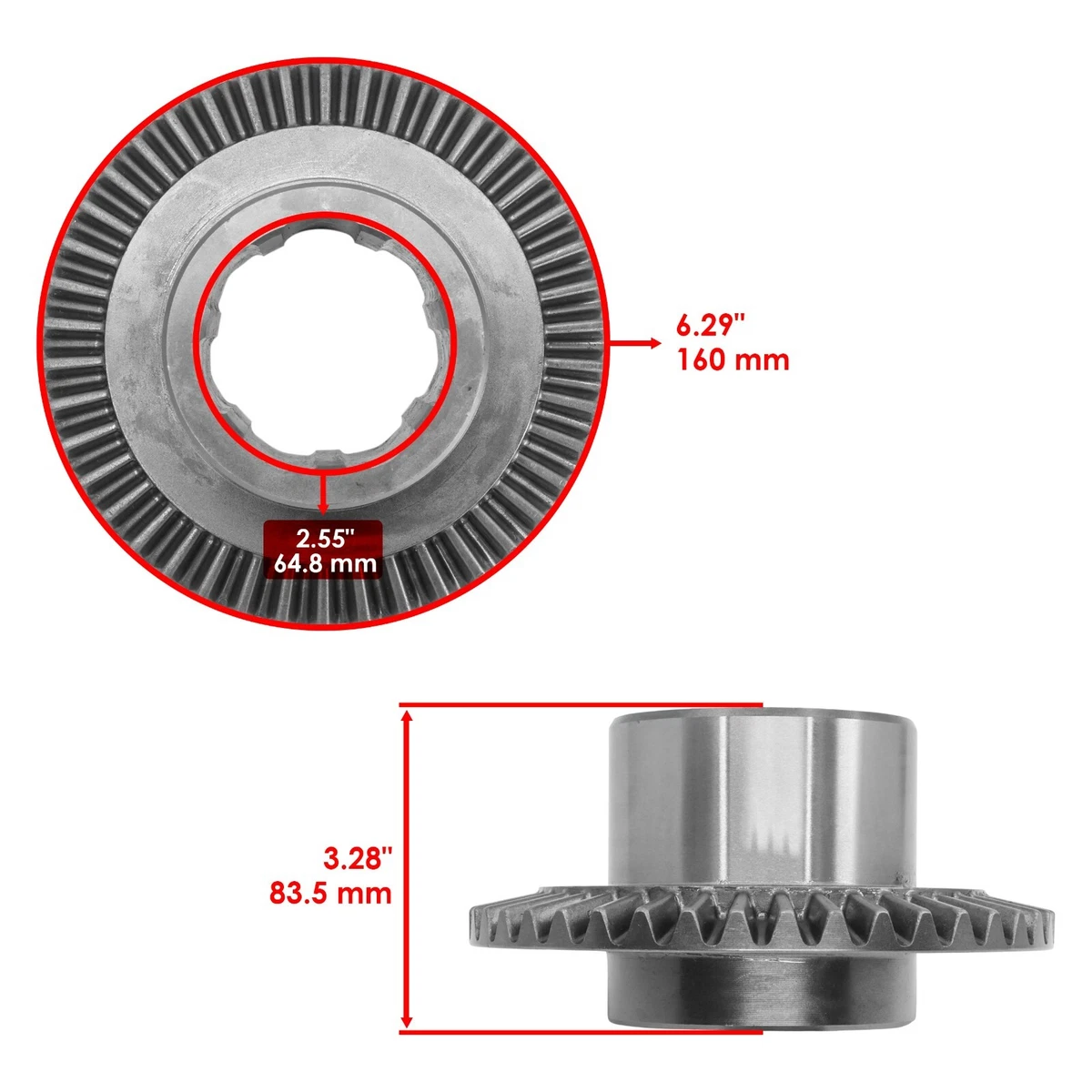 Front Differential Ring & Pinion For Polaris 3234376 3234166  