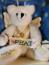 1995 Mary Meyer Green Mountain Holiday Signature " Angel" Bear Signed by Artist 
