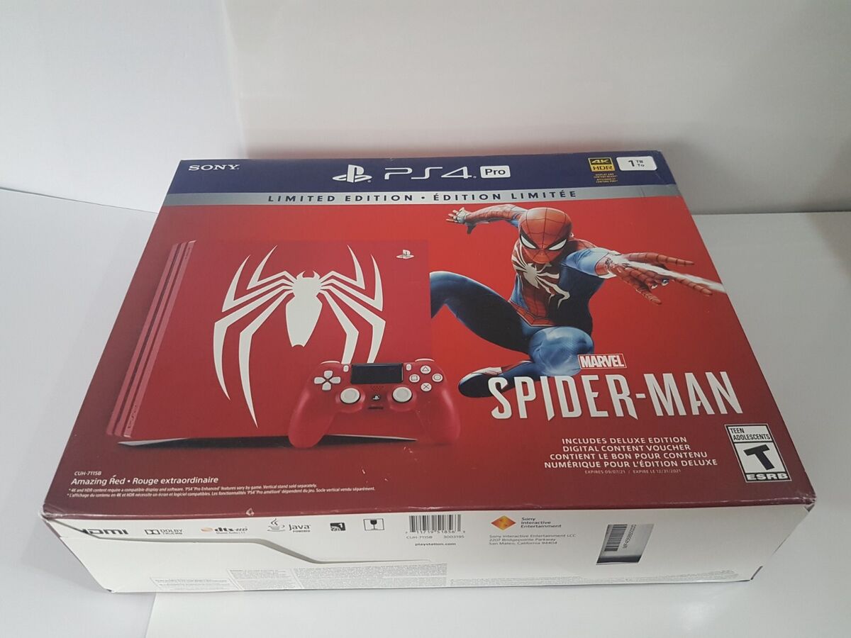 PlayStation 4 Pro Console - Limited Edition Amazing Red Marvel's