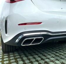 2PCS Chrome Silver Exhaust Fit for Mercedes Benz C Class 2021 W206 Tips