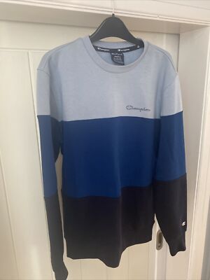 Champion Blue Pullover Sweatshirt Jumper Size S Small Mens