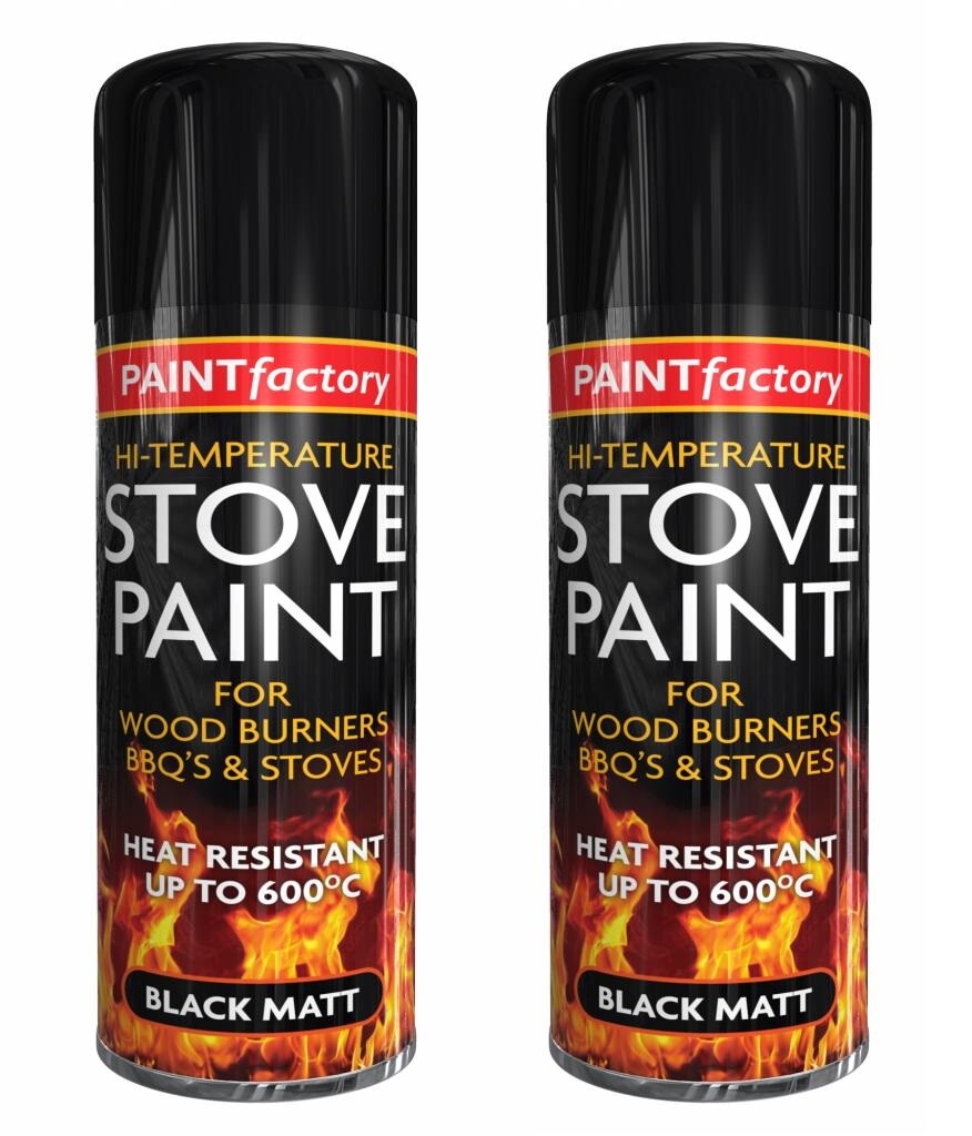New Heat Resistant Matt Black Spray Paint Stove High Temperature Paint  400ml Can | eBay