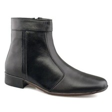 MENS SOFT LEATHER ANKLE ZIP UP BOOTS UK SIZE'S 7-12 BLACK SCIMITAR M753A UKD
