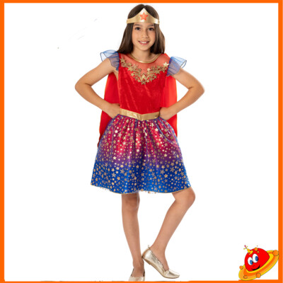 TRAVESTIMENTO CARNEVALE COSTUME RAGAZZA BAMBINA SUPER EROINA