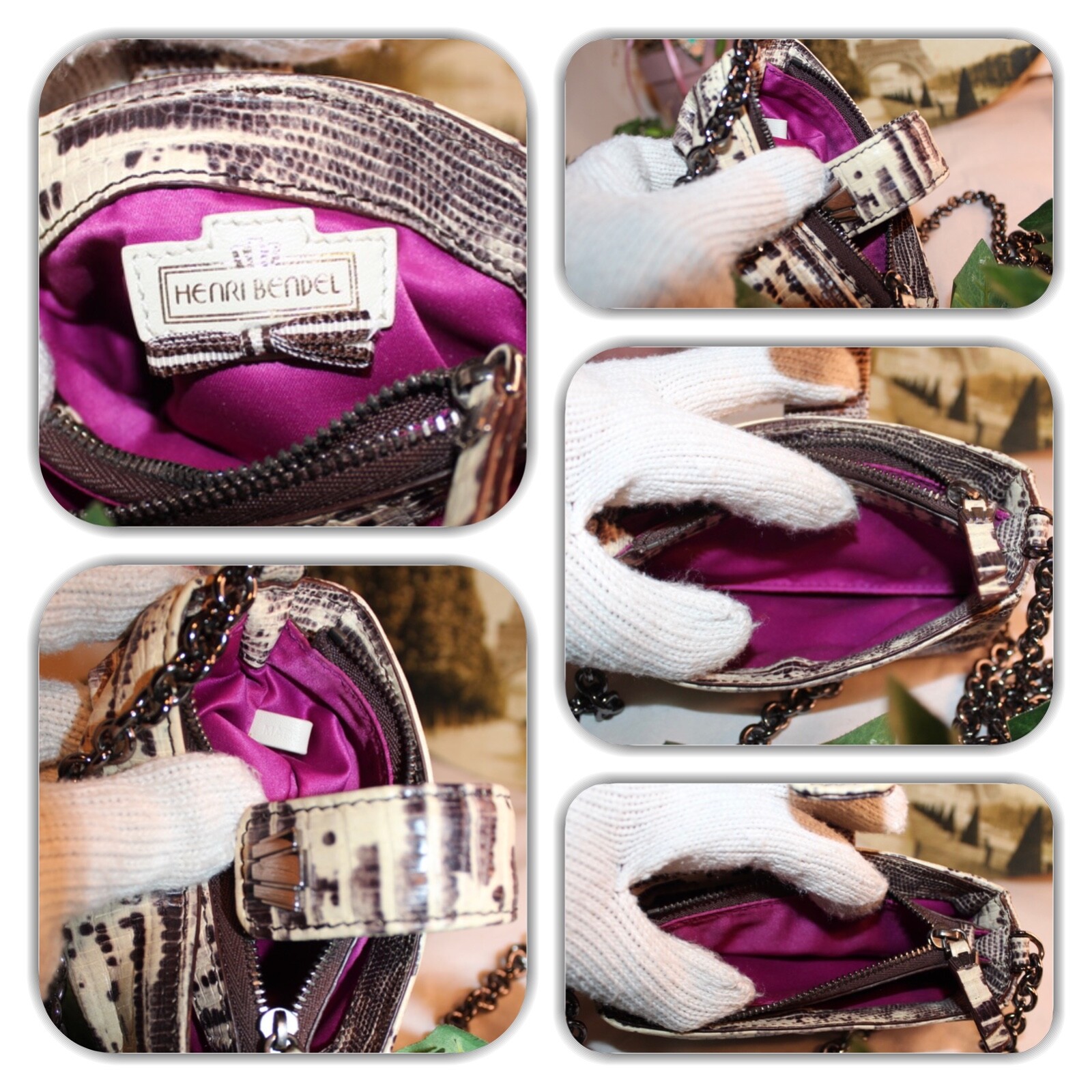 ECLECTIC HENRI BENDEL MINI PYTHON" RARE" CHAIN CR… - image 13