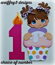 ELITE4U BIRTHDAY GIRL Premade paper piecing scrapbook diecut piece album page 3d