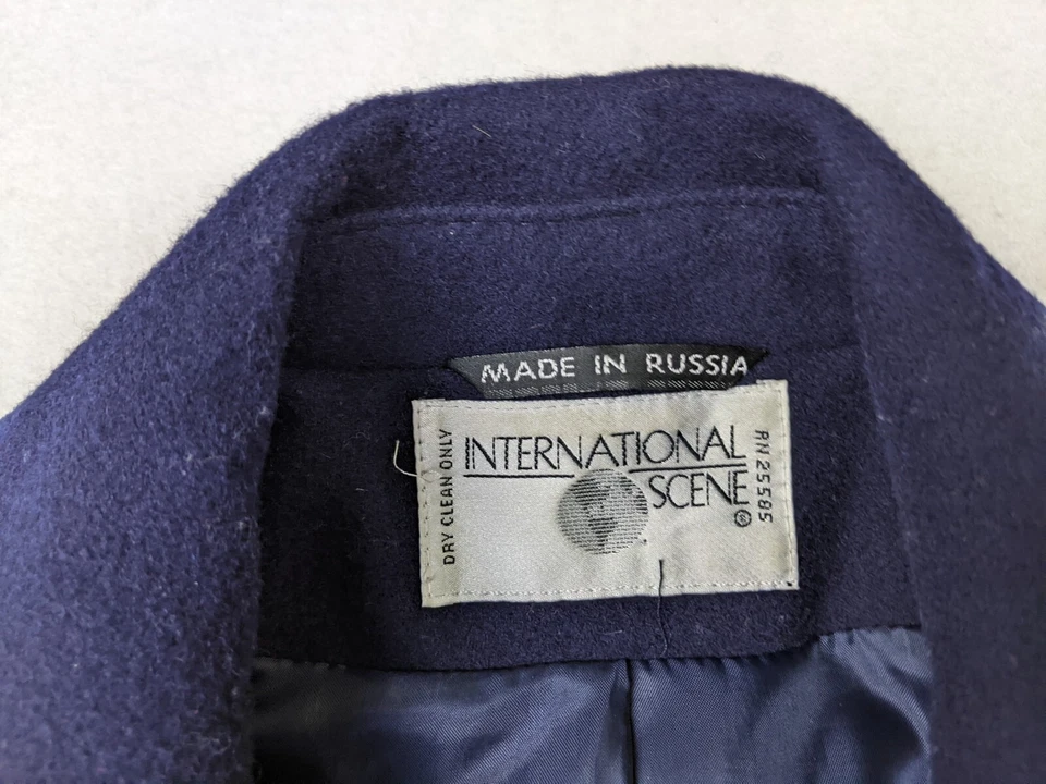 ESCENA INTERNACIONAL - ABRIGO LARGO MUJER LANA AZUL MARINO - TALLA 13/14 Foto 4 de 4