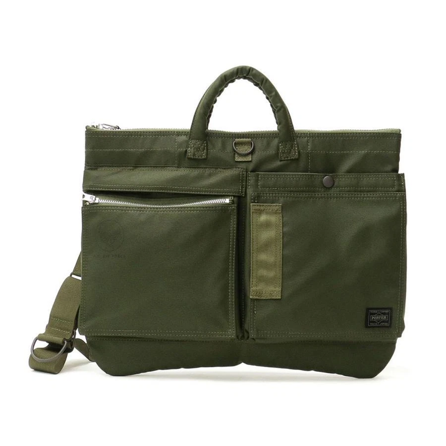 Yoshida Porter FLYING ACE 2WAY SHORT HELMET BAG 863-19691 Olive Green From JP