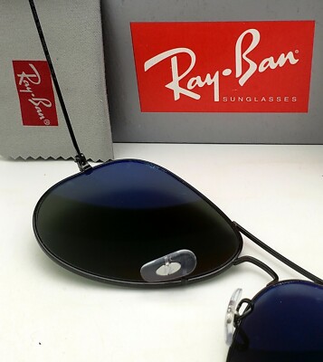 RAY-BAN Aviator Sunglasses RB 3025 002/58 58-14 Black Frames w