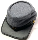 CIVIL WAR CSA CONFEDERATE INFANTRY GREY WOOL KEPI FORAGE CAP HAT-XLARGE — photo 1