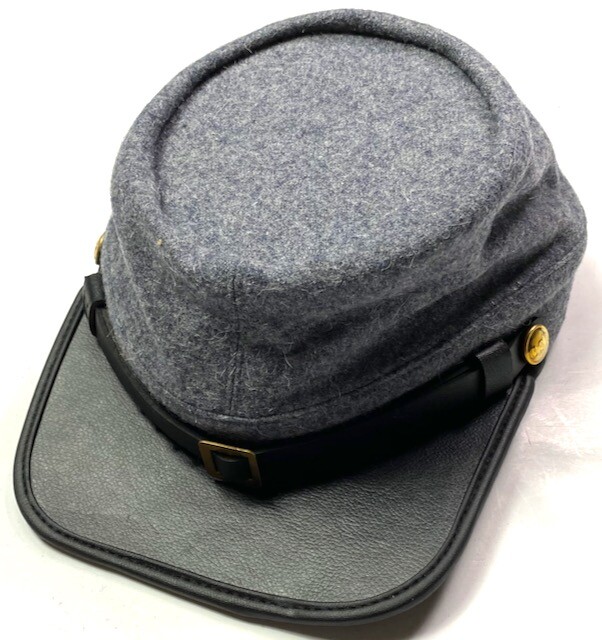 CIVIL WAR CSA CONFEDERATE INFANTRY GREY WOOL KEPI FORAGE CAP HAT-XLARGE