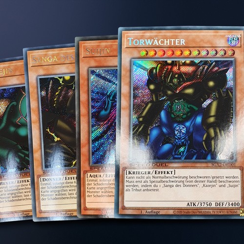 Yugioh Torwächter Set 1 Auflage Neu Secret Rare Deutsch Sengenjin Kazejin Suijin eBay