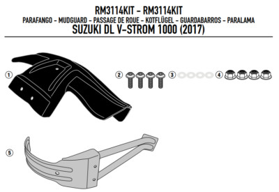 GIVI Halter Kit Befestigungen für Kotflügel für Suzuki DL 1000 V-Strom 2017 - 2019