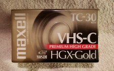 Maxell VHS-C TC-30 HGX-Gold Camcorder Blank Tape Premium High Grade New/Sealed