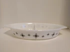 Vintage Pyrex Black Compass Atomic Starburst  Divided Casserole Dish 1-1/2 Quart