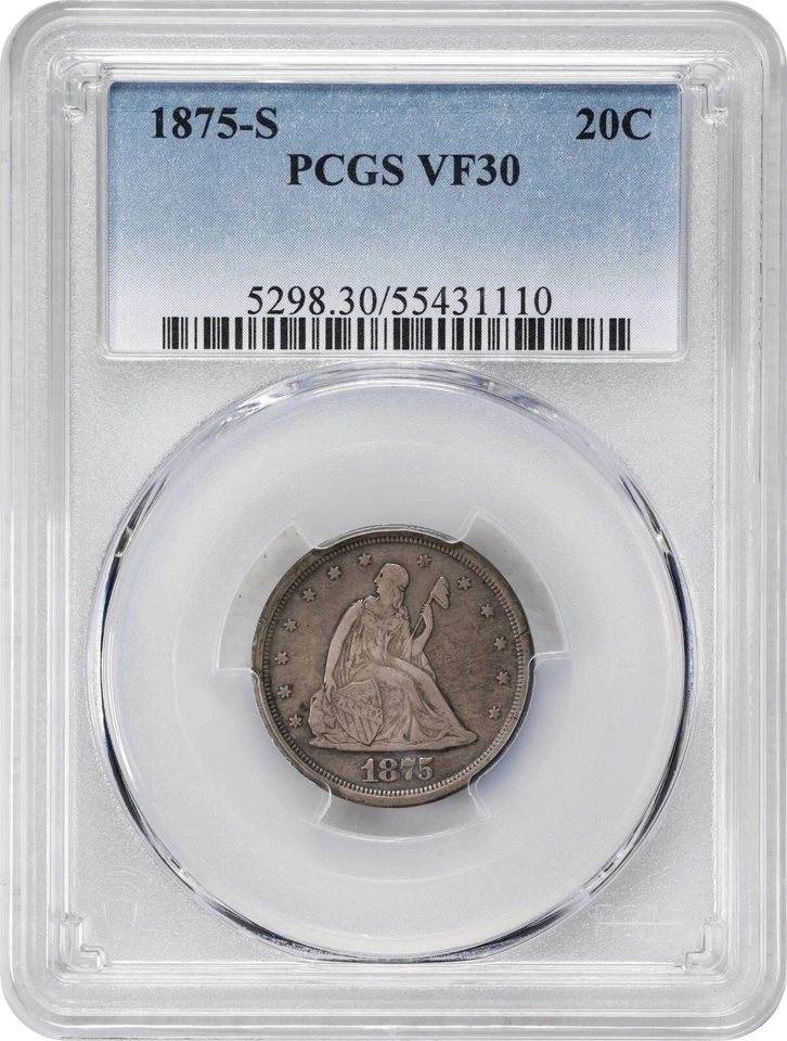 1875-S Twenty-Cent Piece. PCGS VF-30 - Image 3 of 3