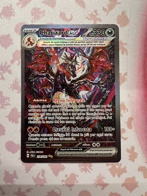 Carta Pokémon Charizard EX 234/091 Metallo Dorato - Fan Art Sv Paldean Fates Special Illustration