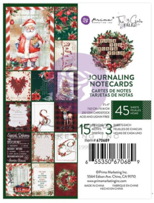 Prima - From The North Pole 3x4 Journaling Notecards 45/pk Planner Christmas