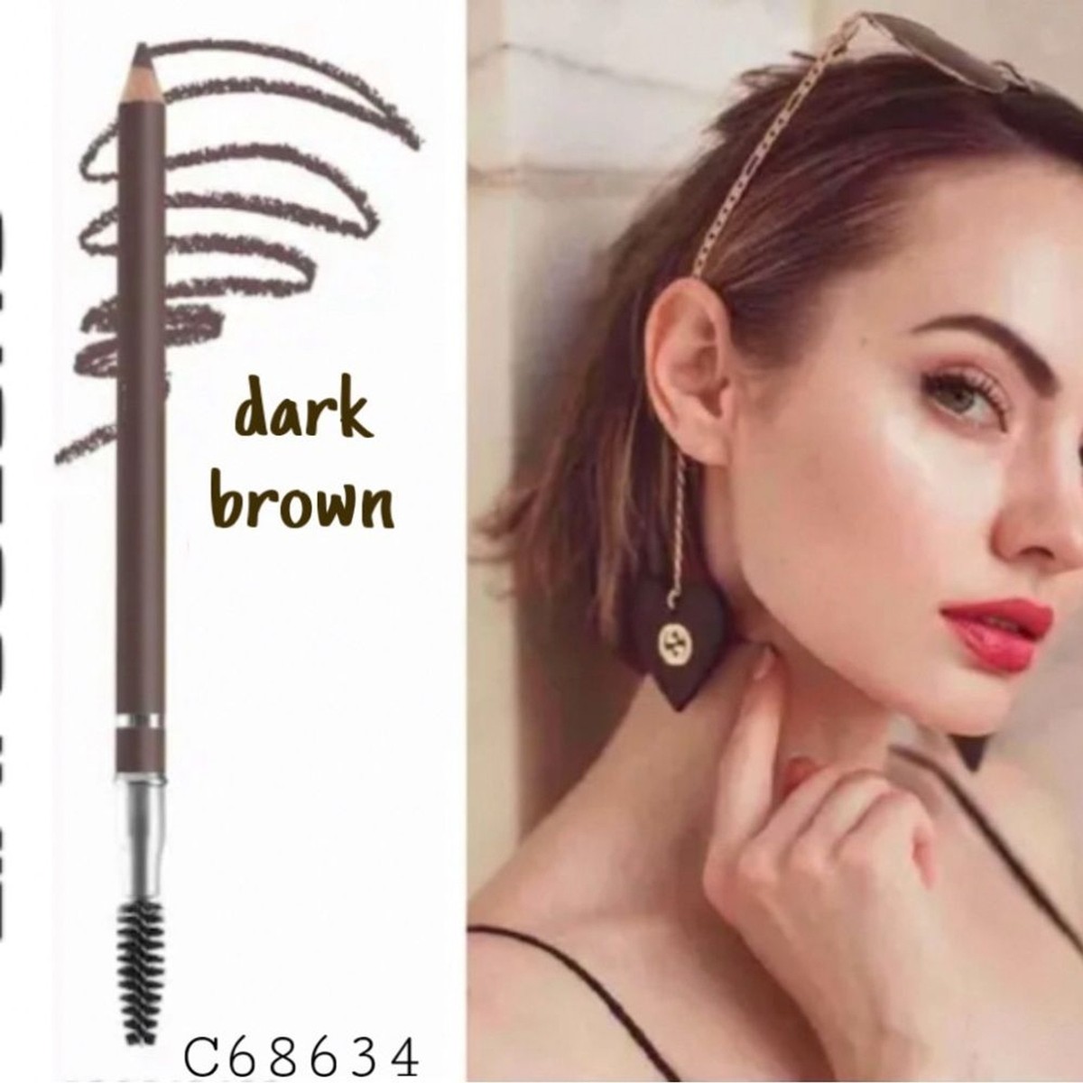 L.A. COLORS Brow Pencil Spoolie included C68634 Dark Brown 0.05 fl