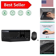 MK345 Wireless Keyboard and Mouse - Full-Size Combo, 3- Battery Life, Black
