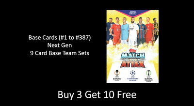 Topps Match Attax 2022/23 - Base & Next Gen Karten + 9 Karten Base Team Sets