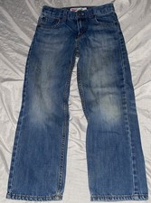 LEVIS Boy  s 505 Regular Straight Leg Adjustable Waist Jeans Size 7 Reg