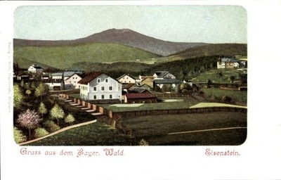 Postcard Bavarian Eisenstein in the Bavarian Forest Lower Bavaria, panorama - 4377610
