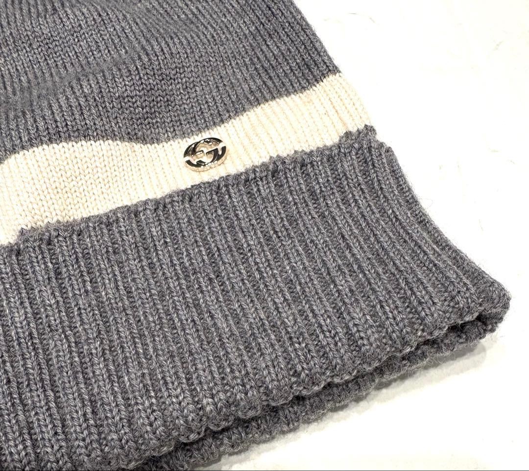 Gucci Knit Hat GG Logo Cap M thumbnail 6