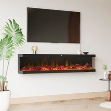42-72" Electric Fireplace 3D Media Wall Mounted/ Inserted 9 LED Flame Colours