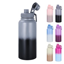 Insulated 32oz Stainless Steel Water Bottle Leakproof, Carry Handle, Colorful