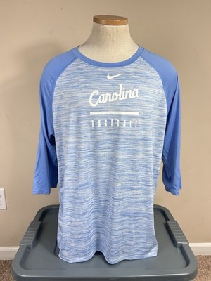Nike Dri Fit UNC North Carolina Tar Heels BASEBALL Raglan Shirt Men s Size XL