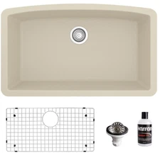 Karran USA QU-712-PK1 Quartz QU 32" Undermount Single Basin