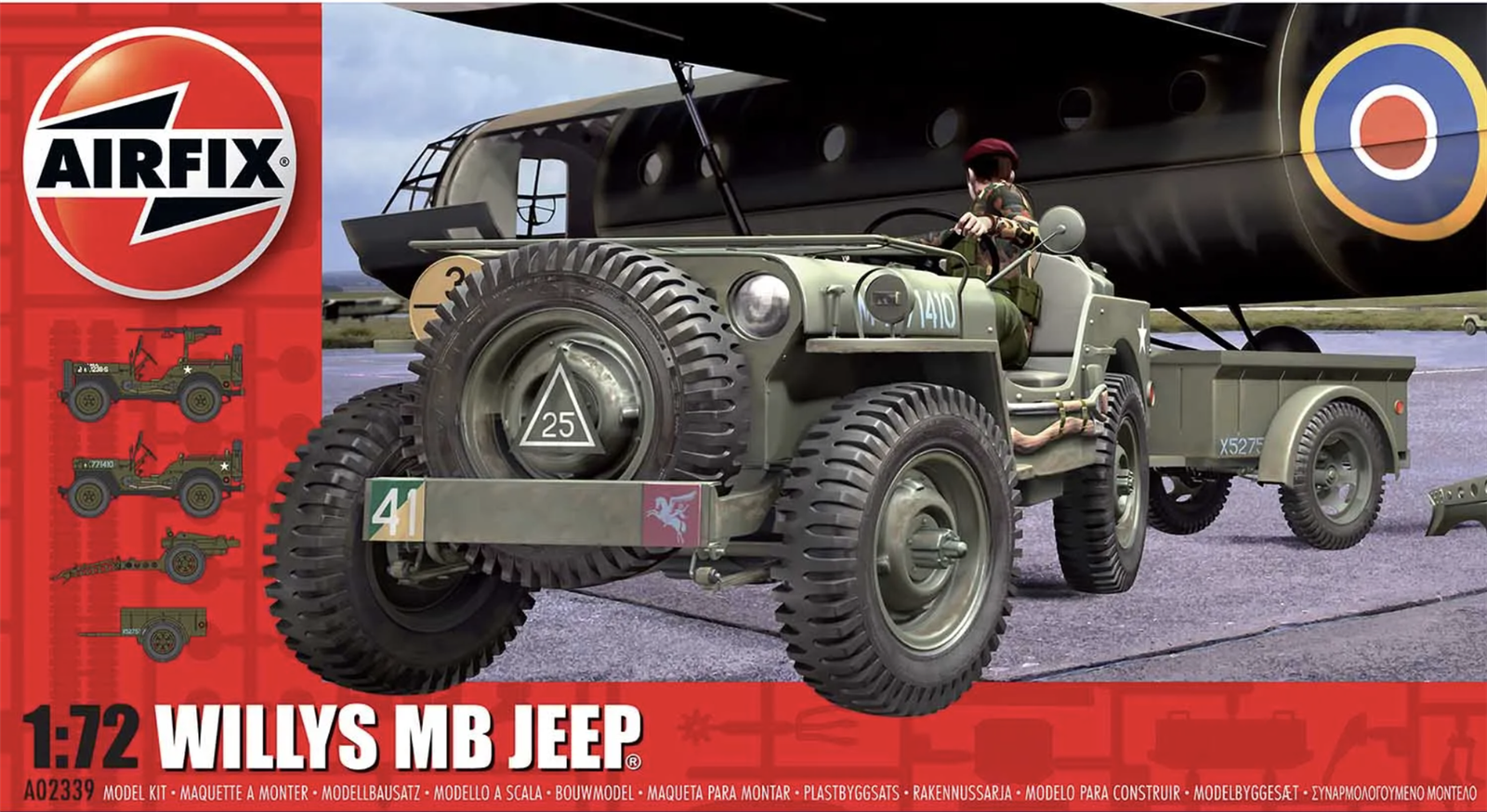 Airfix Grau Bausatz Willys Mb Jeep British Airborne 1:76 - Bild 2