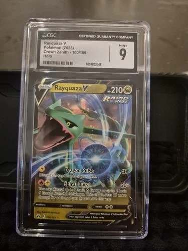 Pokémon Rayquaza V CGC 9 Ultra Rare Holo Crown Zenith 100/159 2023 Card