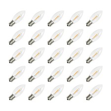 25Pack C9 Replacement Bulbs Clear Warm White LED Christmas Bulbs for Outdoor