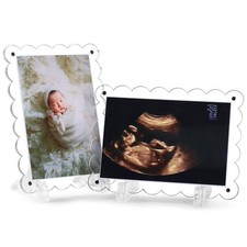 Sonogram Picture Frame Dual, Magnetic Ultrasound Frame with Stand - 2 Pack Cl...