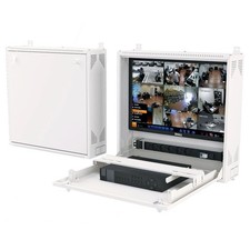Wall-Mount DVR/NVR Security Enclosure, Lockable Steel Cabinet with 1U Adjusta...