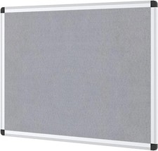 Notice Board Felt Gray 36 X 24 Inches Silver Aluminium Frame