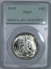 1942 Walking Liberty Half Dollar PCGS MS65 OGH Rattler Holder BLAZER GEM
