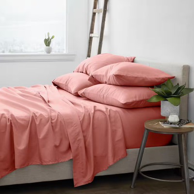 6-Piece Solid Clay Full Bed Sheet Set